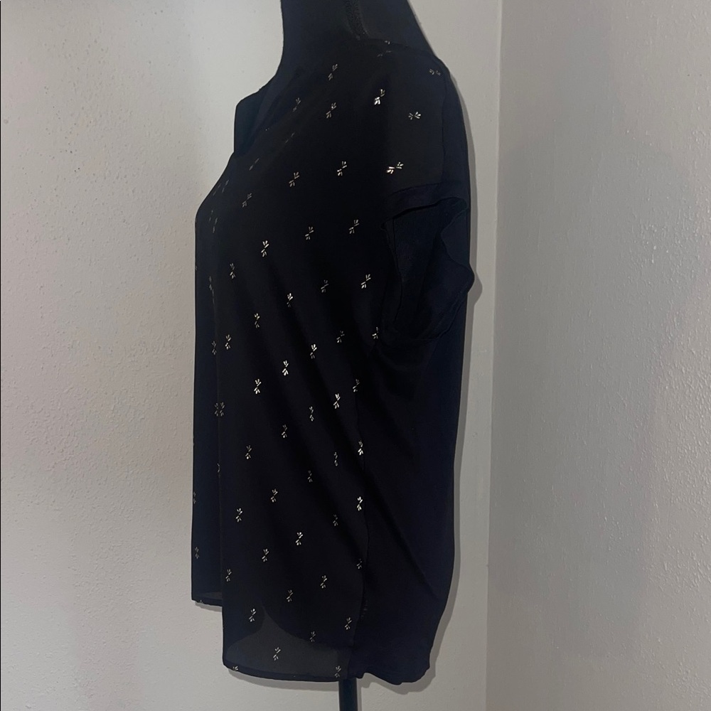 Papermoon Black Sheer Blouse with Silver Accents - Picture 3 of 5